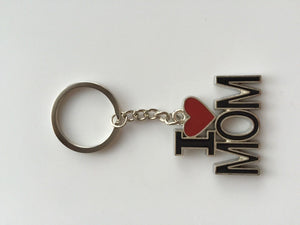1x I LOVE PAPA or MOM Metal Key Ring Key chain Holder Novelty Mother's day Gift I LOVE MOM