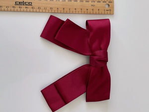 Women Girl Satin Layers Ribbon School Color Bow Bowknot Hair Head Barrette Clip