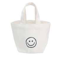 Women Girls Cute Smile Face Carry Small Tote Canvas Shopping Bag