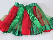 Girls Kid Green Red Christmas Tutu Lace Tulle Petti Ballet Costume skirt 3-12