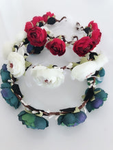 Women Girl Fairy camellia Flower Berry hair head headband Garland Ribbon Wreath