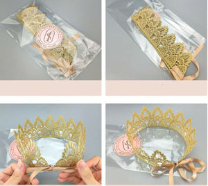 Women Lady Girls Princess Birthday Party crochet Crown Tiara Hair Head Band