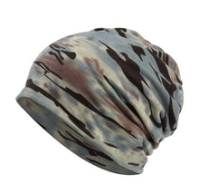 Men Women Cotton Blended Hippie Paisley Slouch Baggy Ski Beanies Hats Cap Mask Blue Camouflage