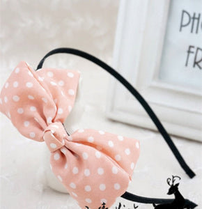 Women Girls Party School bow Ribbon Grace Sweet Dots Headband Hair head band