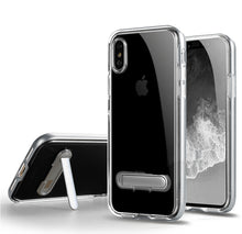 Iphone X Clear Stand Support Silicone TPU Soft hard edge Case Protector Cover