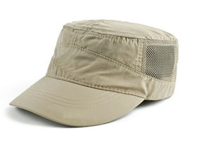 Men Fishing Camping Hiking Sun Quick Dry Jeep Flat Head Outdoor Hat Cap Gift Dad