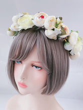 Women Bohemian Rose Bud Flower Leaf Crown hair headband Garland Photogragh Tiara