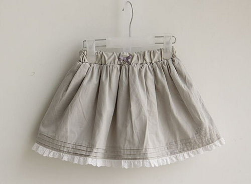 New Girls Kids Children Toddler Perimitz Grey Cotton BOHO Lace Trim Skirt Gift