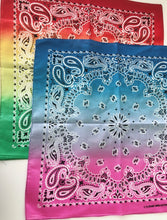 Women Girl Retro Rainbow Colorful Paisley Cotton Bandana Hair Headband Wrap