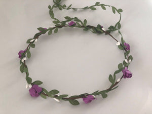 Girl Children Boho Fairy Blossom Flower Leaf hair headband Tiara Garland Wreath