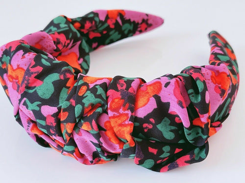 Women Girls Retro Boho Floral Fabric Wide Hair Headband Head Wrap Band Hoop