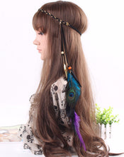 Women Braided suede leather Bohemian boho Braided Chain hair band headband Wrap black