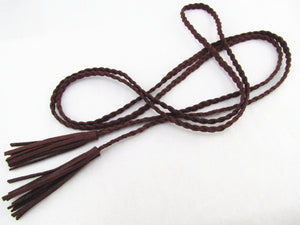 Women Lady Girl Bohemian Boho Long Suede leather Tassel Waist Belt Band Tie