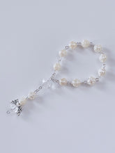 1x Christening Baptism Cross Angel Rose Rosary Bracelet Beads Wrist band Favors