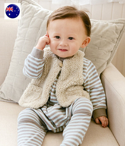 Baby Kids Children Boys Girls 2 sides Warm Autumn Winter Thermal Fleece Vest