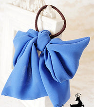 Women Girls School Office Lady Chiffon Bow Ribbon Ponytail Hair band Holder