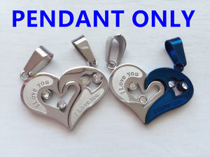 1P Valentine's day gift Titanium stainless steel Love Heart Couple pendant ONLY