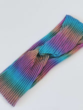 Women Cross Rainbow Colorful 70' 80' Bandana Turban Hair Wrap Head band headband Purple Blue