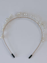 Women White Pearl Beaded Slim Hair Head Band Headband Dress Party Tiara Hoop