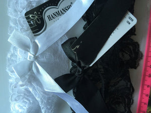 NEW Women Black White Hen's night Party Bride Wedding Lace Garter Suspender Belt