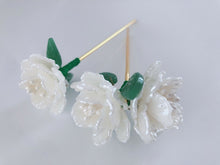 1x Women Creamy White Camellia Leaf Flower Styling boho hair U Bobby Pin