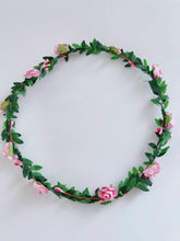 Women Girl Flower Fairy Boho Bridal Simple Beach Tiara Crown hair headband Garland Light Pink