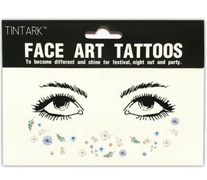 Women Tintark girl Face Mini Flower Body Temporary Tattoo Freckle art Sticker