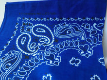 Women Men Retro Hip hop Cotton biker dance Paisley Bandana Hair Headband Wrap Royal Blue