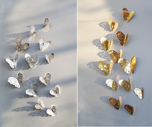 12PC Christmas Wedding Gold Silver Butterfly Party Wall Sticker Home Decorations