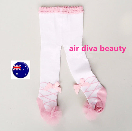 Girls Kids Baby Toddlers White Lace bow warm Stockings Tights Opaques 0-2yeas 0-12 months