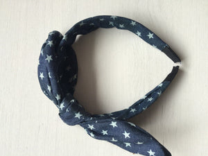 Women Lady Girls Denim Star Dots blue Wire Bunny Bow Party Headband Hair band