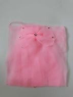 Wedding Bow Flower Girl Children Kids Creamy White Pink Hair Head Veil with Comb Pink Veil