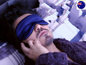 AU Stock 100% Silk Wide Women Men Rest Travel Sleeping Eye Mask OR with ice pad