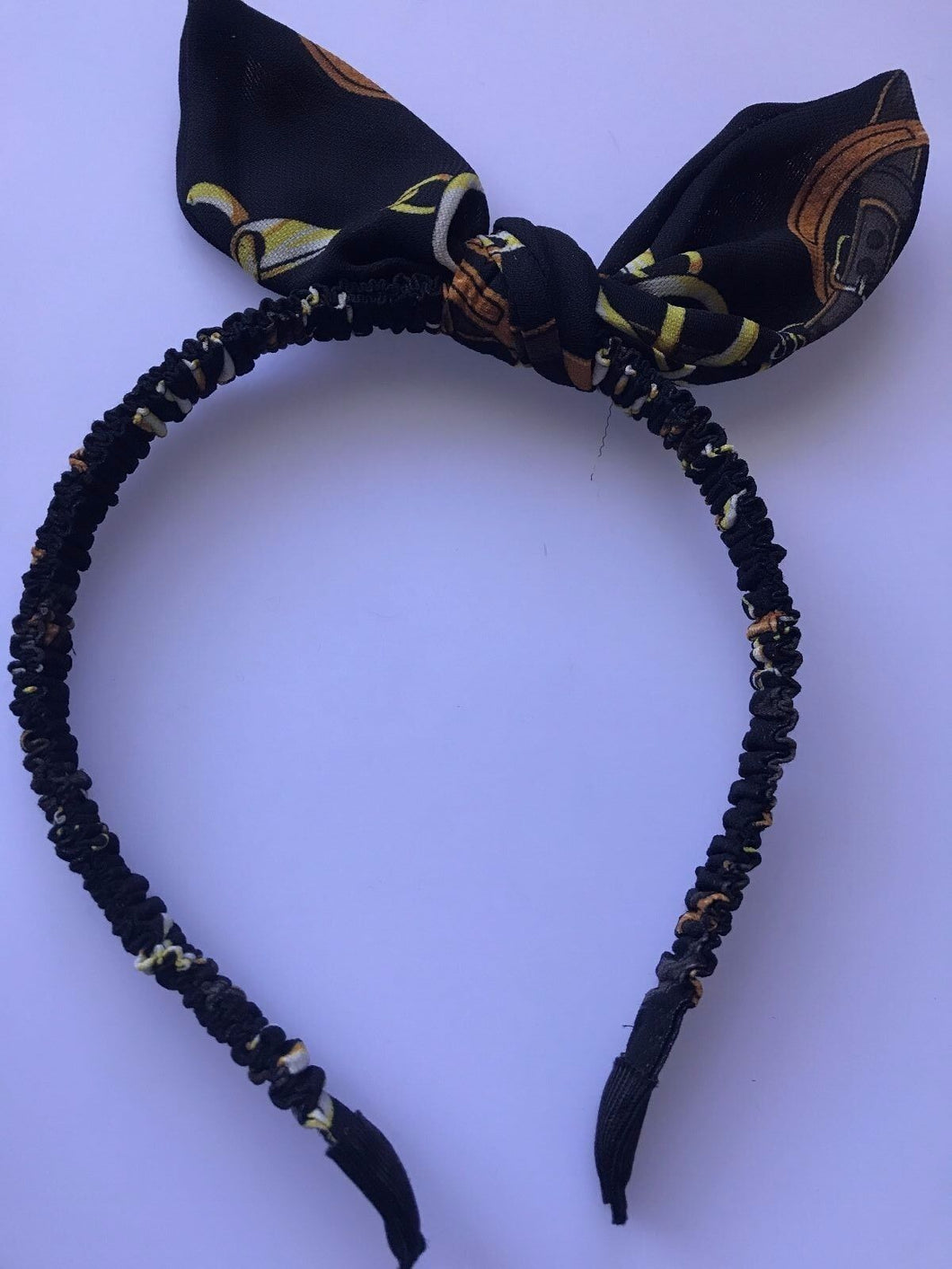 Women Lady Girl Retro cute Wire Bunny Ear bow scarf Hair head band hoop hairband
