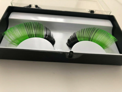 Women Performance Neon Pink or Bright Green Long Extension Fake False Eyelashes