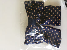 Girls Women Navy Red Bow Ribbon Polka dots School color Hair head clip barrette Blue