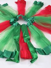 Girls Kid Green Red Christmas Tutu Lace Tulle Petti Ballet Costume skirt 3-12