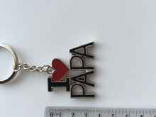 1x I LOVE PAPA or MOM Metal Key Ring Key chain Holder Novelty Mother's day Gift