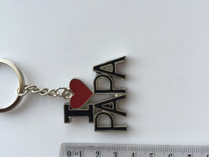1x I LOVE PAPA or MOM Metal Key Ring Key chain Holder Novelty Mother's day Gift