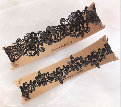 Women Black White Hens night Party Bride Wedding Trim Lace Garter Suspender Belt BLACK
