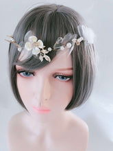 Women Girl slim simple gold leaf wire Pearl lace Hair Head band Hairpiece Tiara - Elegant Tiara for Weddings & Events