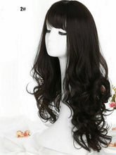 Women Lady Trendy Party Function Fringe Long Curly Wavy Natural Look Hair Wigs