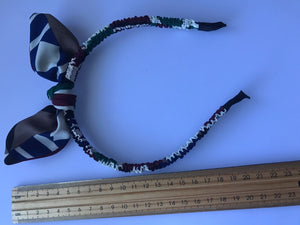 Women Lady Girl Retro cute Wire Bunny Ear bow scarf Hair head band hoop hairband