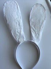 Women Girl Lace Easter Bunny Rabbit LONG Ear black white Party Hair head band