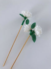1x Women Creamy White Camellia Leaf Flower Styling boho hair U Bobby Pin