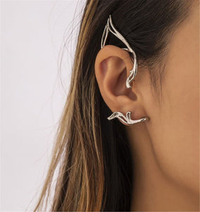 Halloween Metal Fantasy Fairy Elf Pointed Ear Cuff Hook On Tip Earring One Side