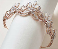 Women Bride Wedding Crystal Rose Gold Or Silver Proper Prom Tiara Party Crown Rose Gold Color Tiara