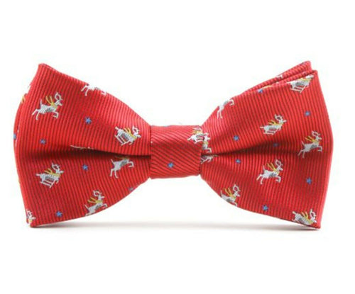 Kids Children Boy Christmas Party Cute deer Pre-tied Neck bow tie Necktie bowtie Red Reindeer Deer Bowtie bow tie