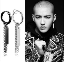 Men Women Titanium plated Gothic Hiphop No allergy long Huggie Earring Piercing