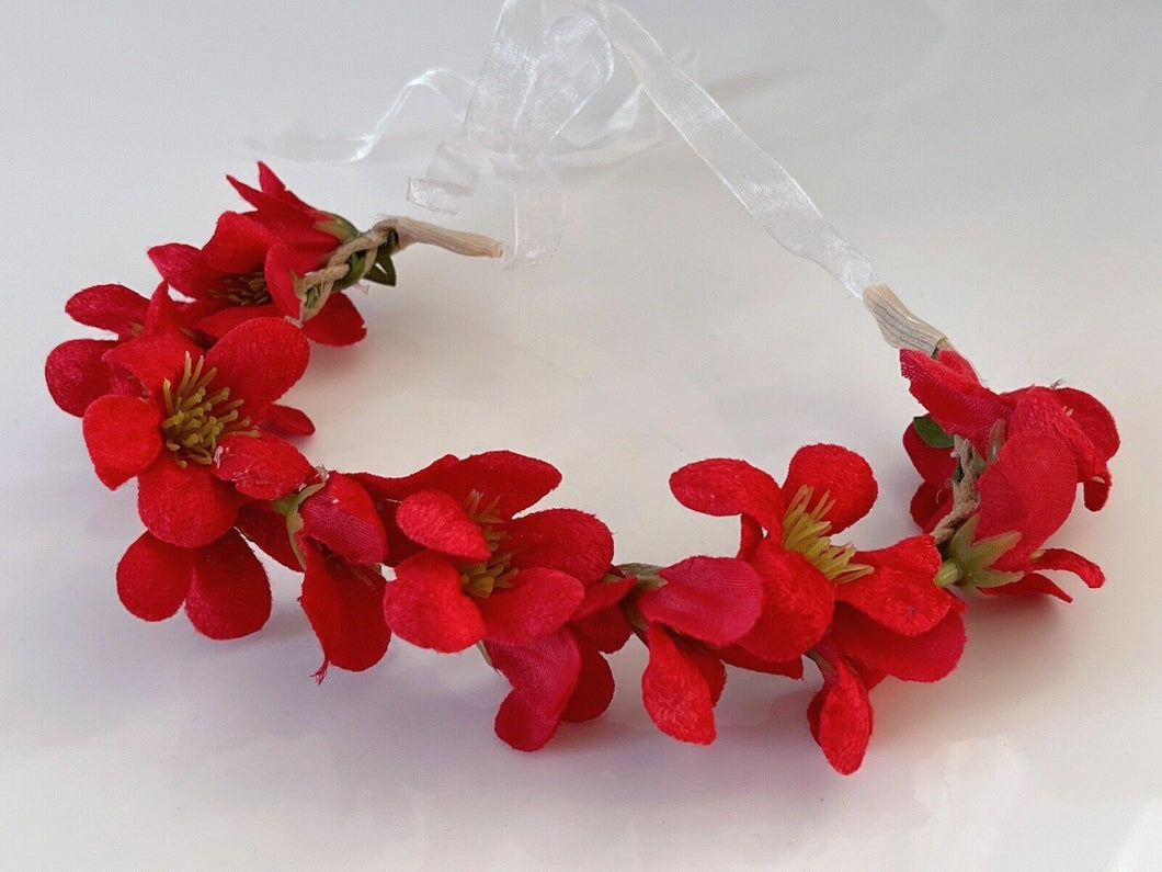 Women Flower Girls Boho Party Leaf orchid Braided hair headband Garland Tiara